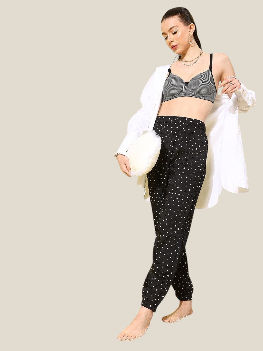 Women's Black Printed Lightly Padded Bra | BRA-4028-1 | Leading Lady
