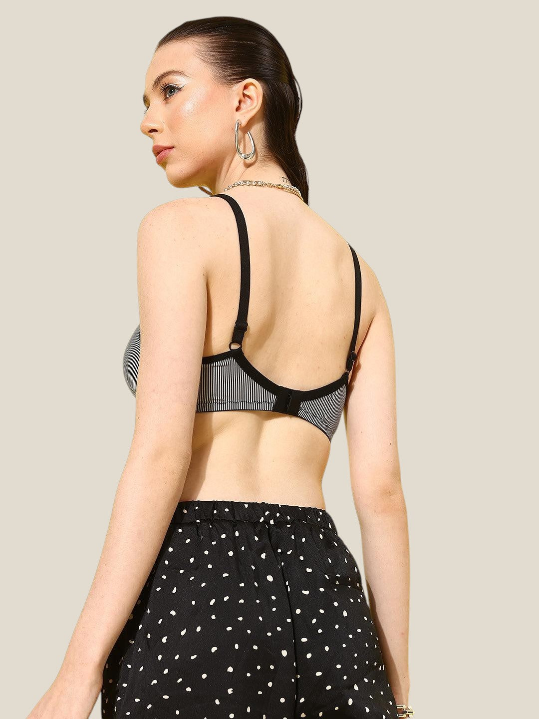 Women's Black Printed Lightly Padded Bra | BRA-4028-1 | Leading Lady