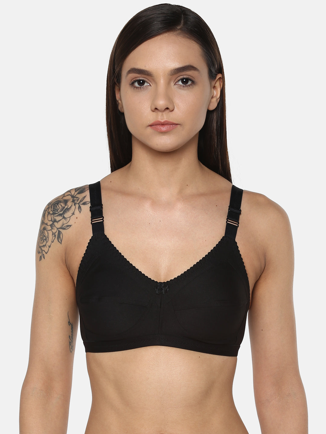 Women's Solid Non-Padded Sports Bra, SPB-4101-WH-1