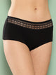 Leading Lady Women's Solid Mid Rise Hipster Brief