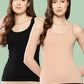 Leading Lady Women’s Solid U Neck Sleeveless Cotton Lace Camisole Regular Fit Tank Top (Pack of 2) [ LYC-02-2 ]