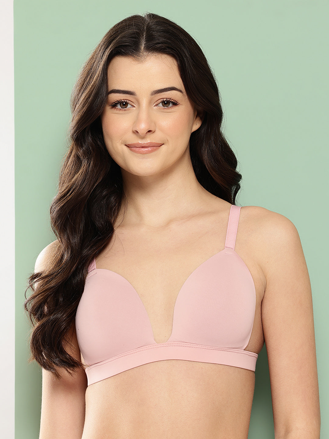 Leading Lady Women's Solid Lightly Padded Non Wired Plunge Bra