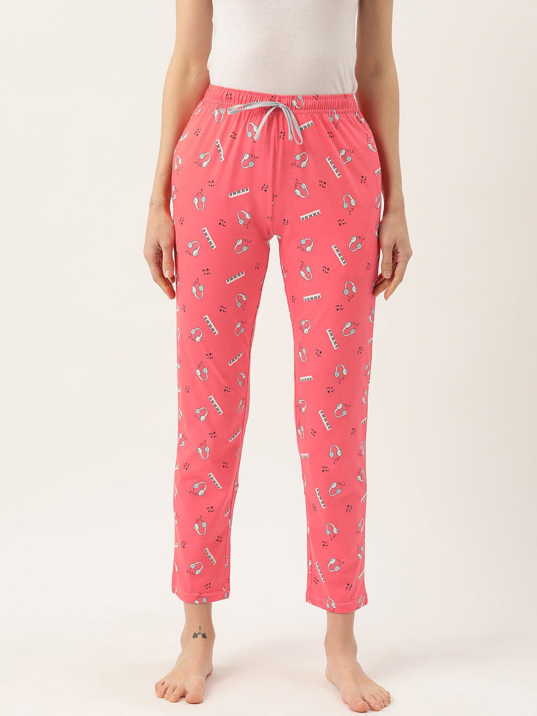 Women's Printed Cotton Coral Lounge Pants | LDLW-2331-1 |