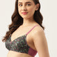 Leading Lady Women's Pack of 2 Solid & Printed T-Shirt Bra with Full Coverage and Non Wire [ BRA-4076-4057-2 ]