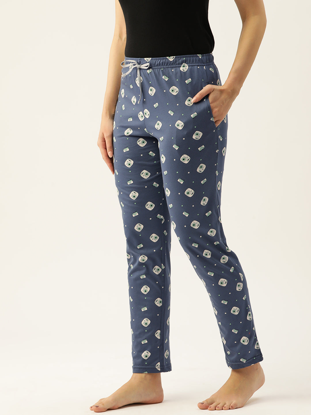 Women's Printed Cotton Blue Lounge Pants | LDLW-2337-1 |