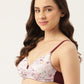 Leading Lady Women's Pack of 2 Solid & Printed T-Shirt Bra with Full Coverage and Non Wire [ BRA-4074-4060-2 ]