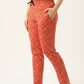 Women's Printed Cotton Orange Lounge Pants | LDLW-2335-1 |