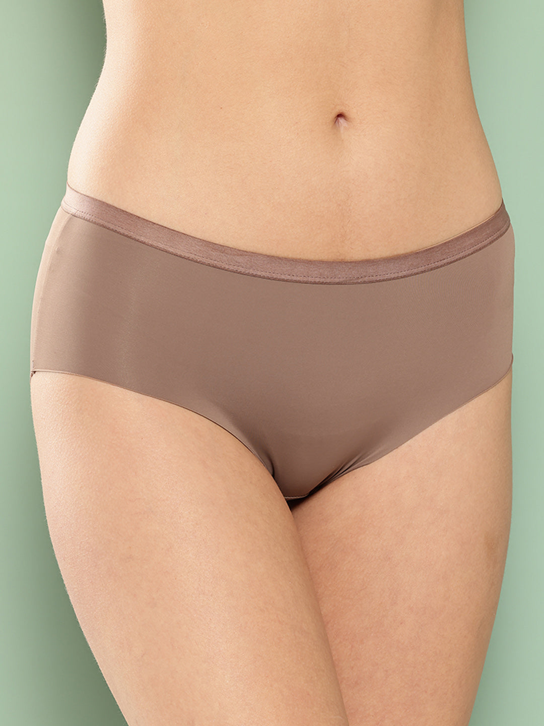 Leading Lady Women's Solid Mid Rise Hipster Brief