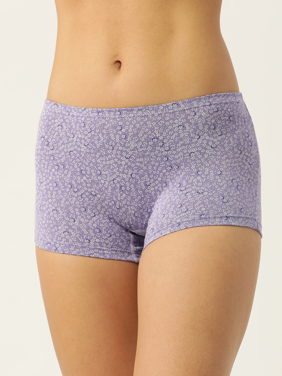 LEADING LADY Women’s Printed Purple, Blue, Dark Blue Mid-Rise BoyShort Brief Pack Of 3 | JOY-PR-20-3 |