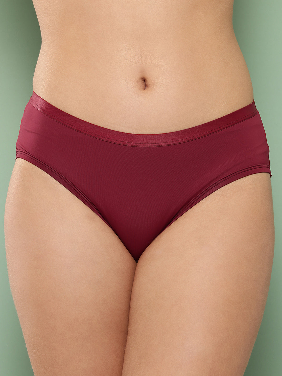 Women's Solid Mid Rise Hipster Brief (Pack of 3)
