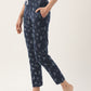 Women's Printed Cotton Navy Blue Lounge Pants | LDLW-2334-1 |