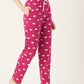 Women's Printed Cotton Magenta Lounge Pants | LDLW-2325-1 |