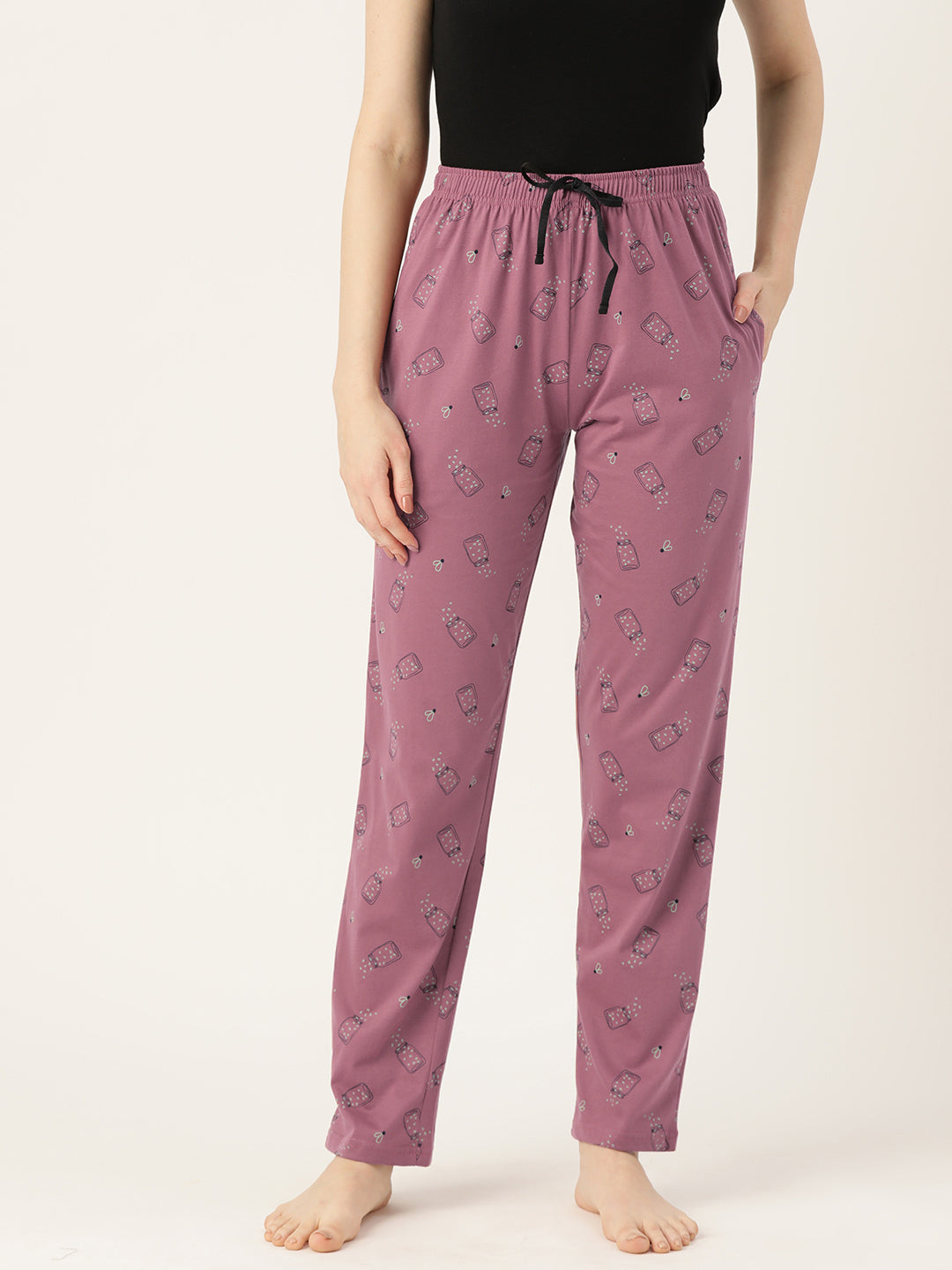 Women's Printed Cotton Mauve Lounge Pants | LDLW-2328-1 |