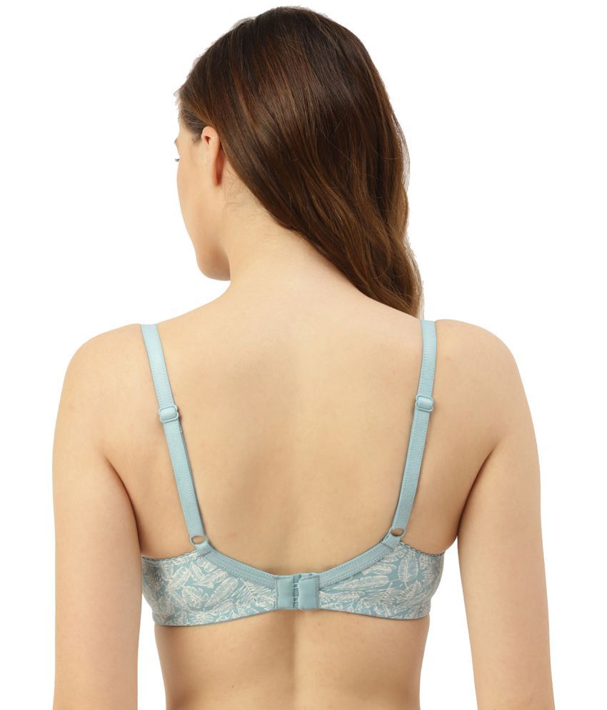 Leading Lady Women's Pack of 2 Solid & Printed T-Shirt Bra with Full Coverage and Non Wire [ BRA-4008-4056-2 ]