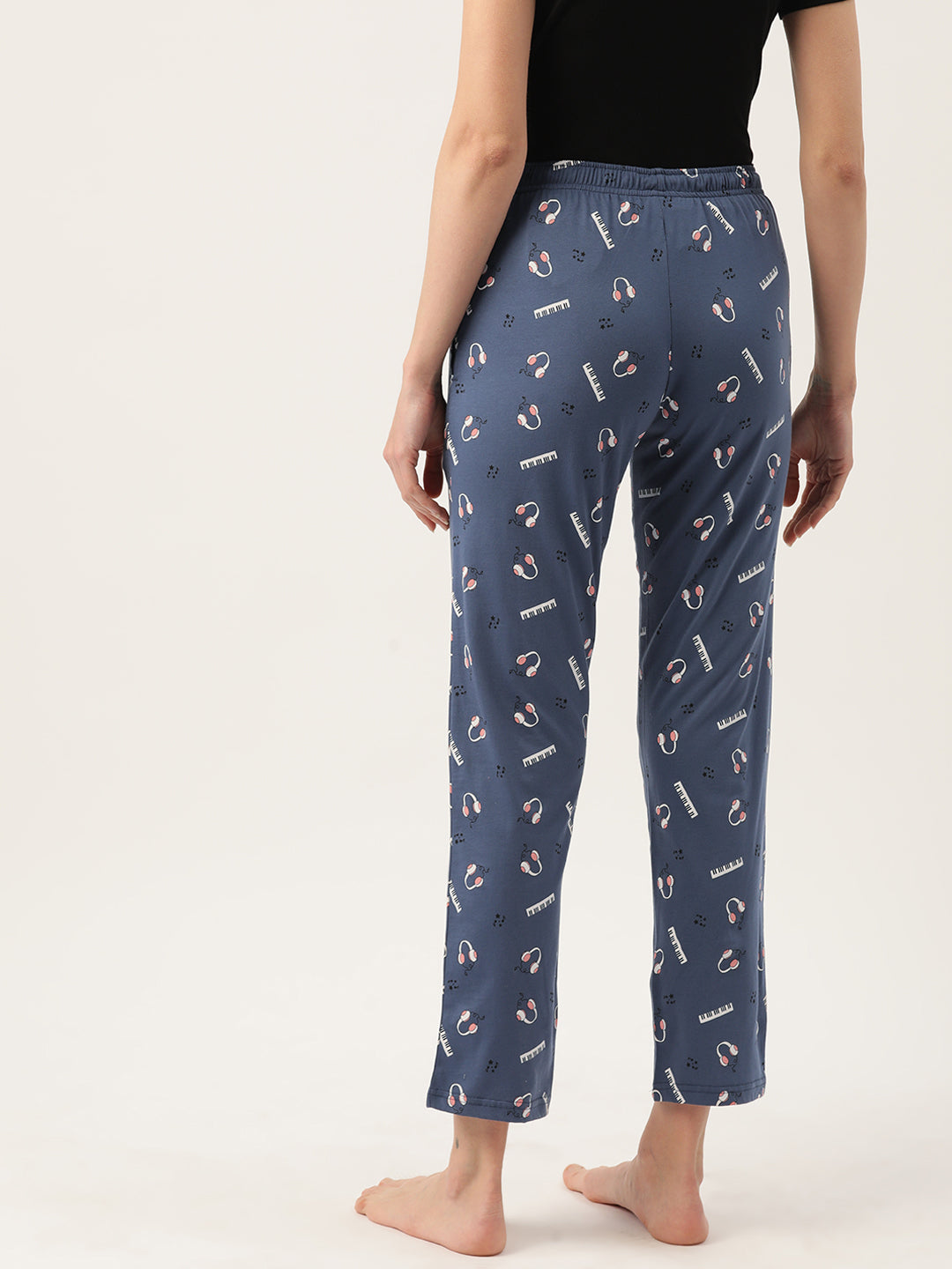 Women's Printed Cotton Navy Blue Lounge Pants | LDLW-2330-1 |