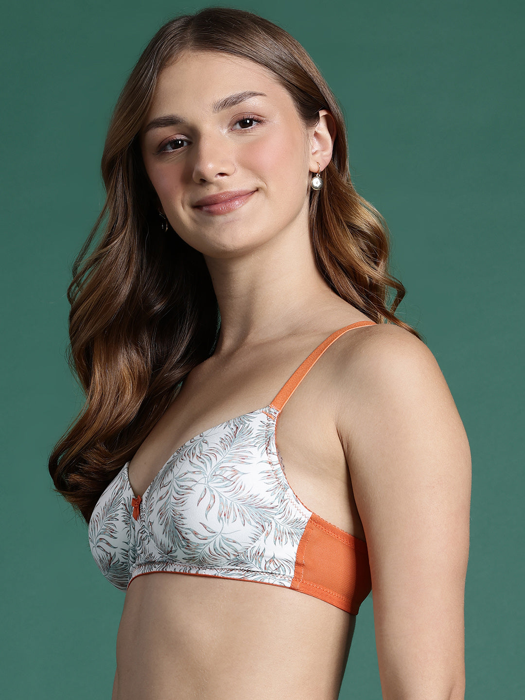 Leading Lady Women's Printed Lightly Padded Non Wired T-Shirt Bra | Full Coverage Everyday Bra [ BRA-4098-1 ]