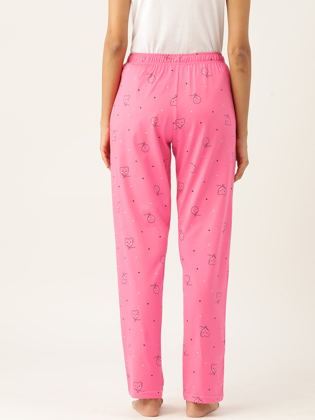 Women's Printed Cotton Pink Lounge Pants | LDLW-2321-1 |