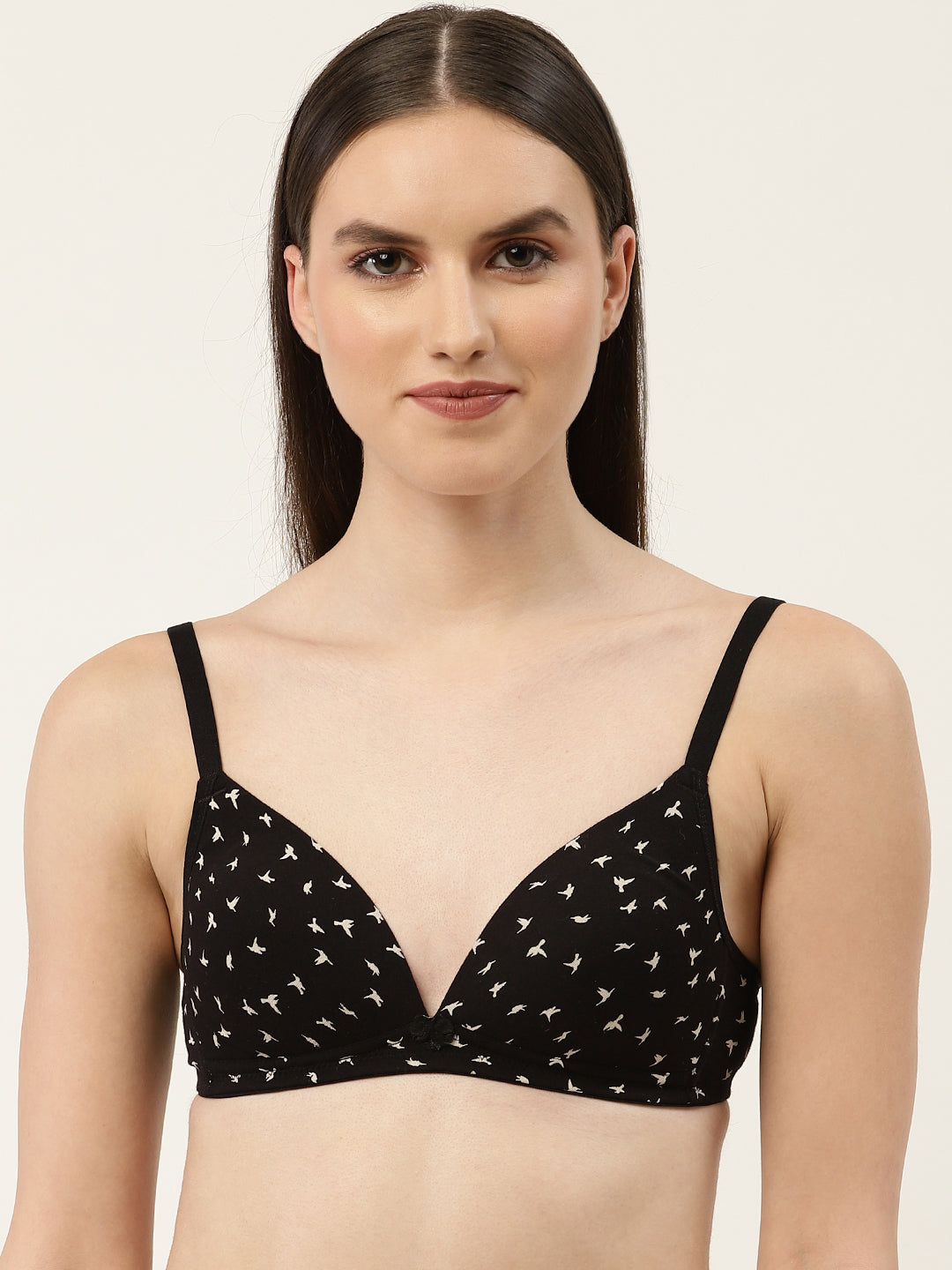 Women's Printed Lightly Padded Non-Wired Plunge Bra