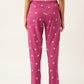 Women's Printed Cotton Pink Lounge Pants | LDLW-2322-1 |