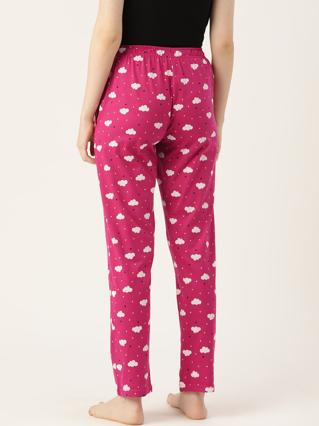 Women's Printed Cotton Magenta Lounge Pants | LDLW-2325-1 |