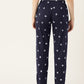 Women's Printed Cotton Navy Blue Lounge Pants | LDLW-2327-1 |