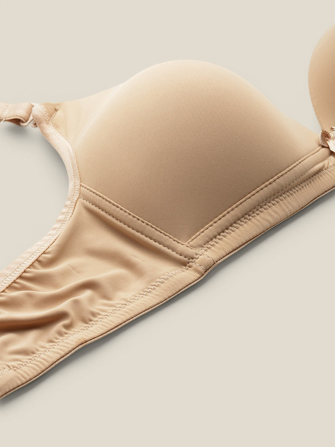 Women's solid Lightly Padded Non-Wired Polyester T-Shirt Bra | Soft & Comfortable | Everyday Wear | Beige