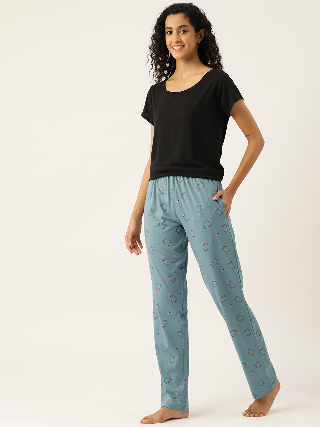 Women's Printed Cotton Sea Green Lounge Pants | LDLW-2320-1 |