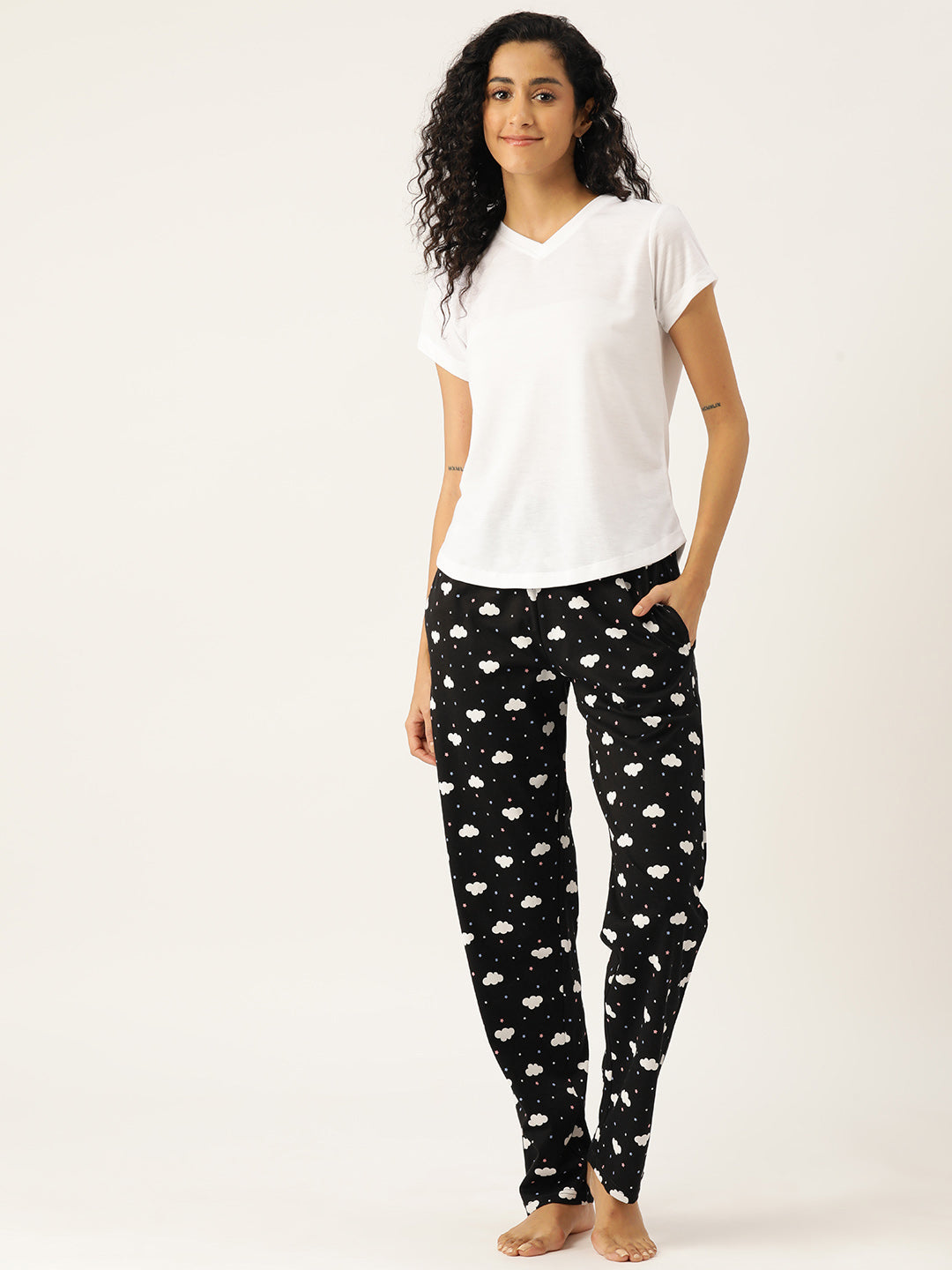 Women's Printed Cotton black Lounge Pants | LDLW-2323-1 |