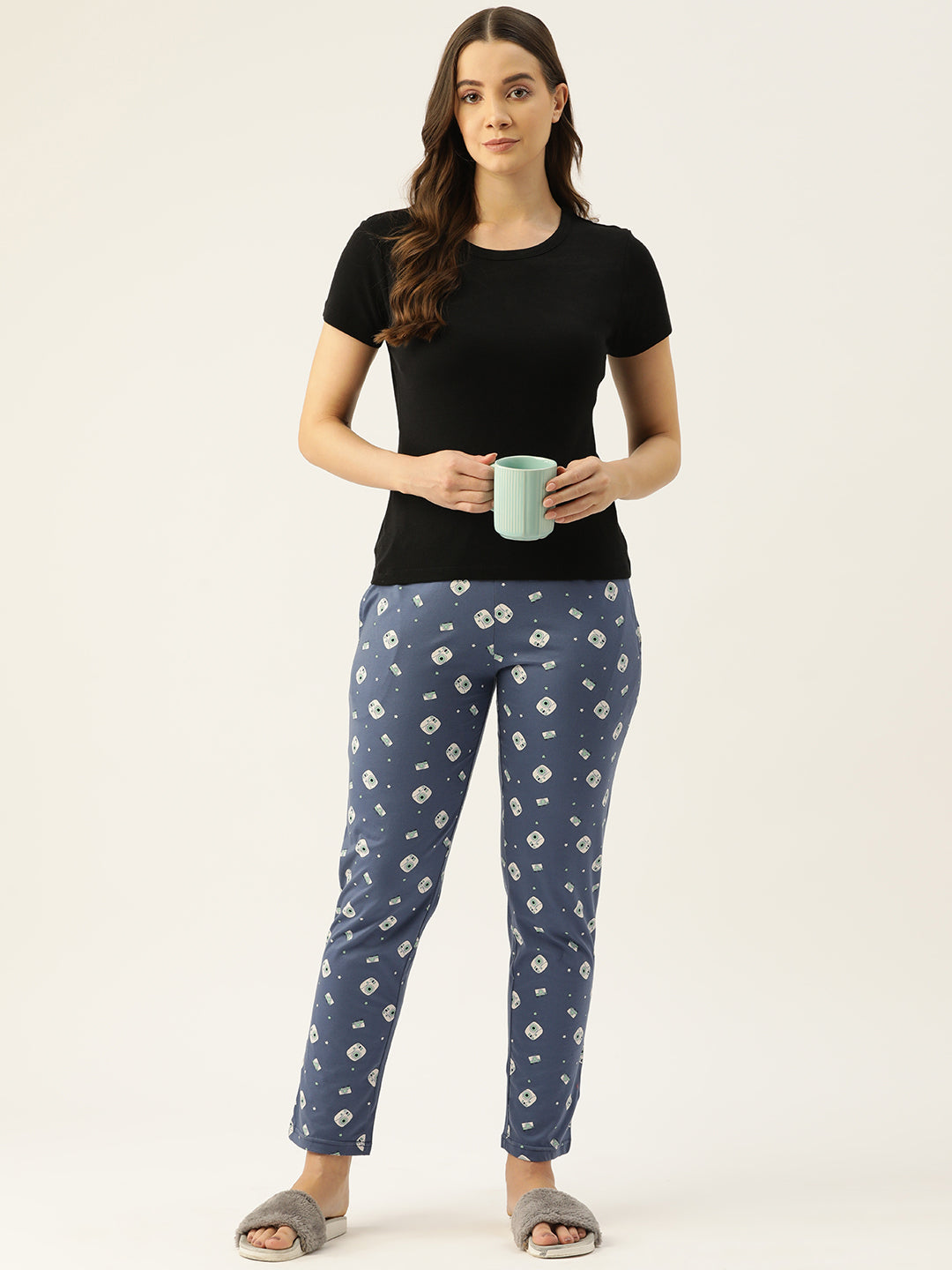 Women's Printed Cotton Blue Lounge Pants | LDLW-2337-1 |