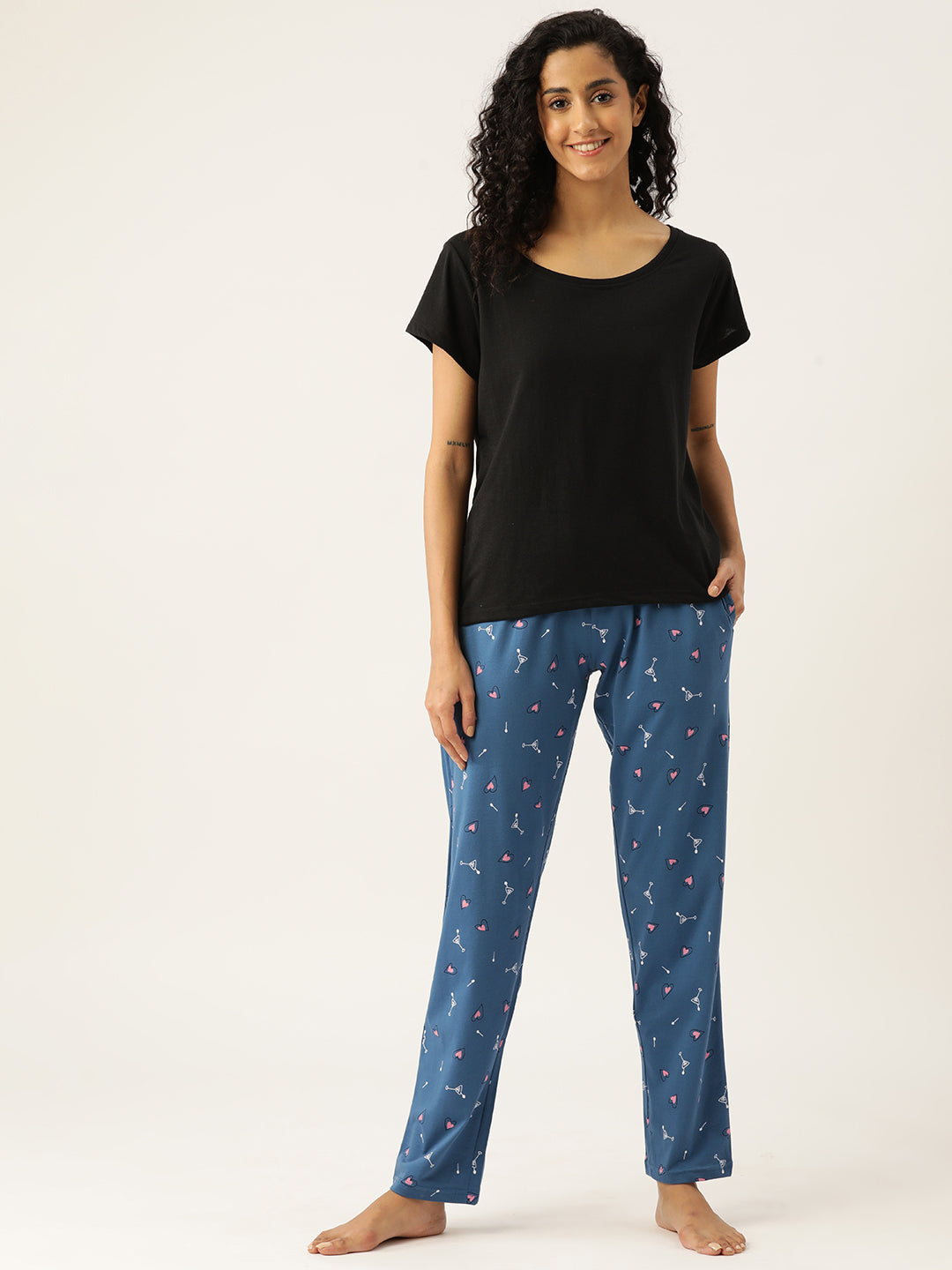 Women's Printed Cotton Blue Lounge Pants | LDLW-2329-1 |