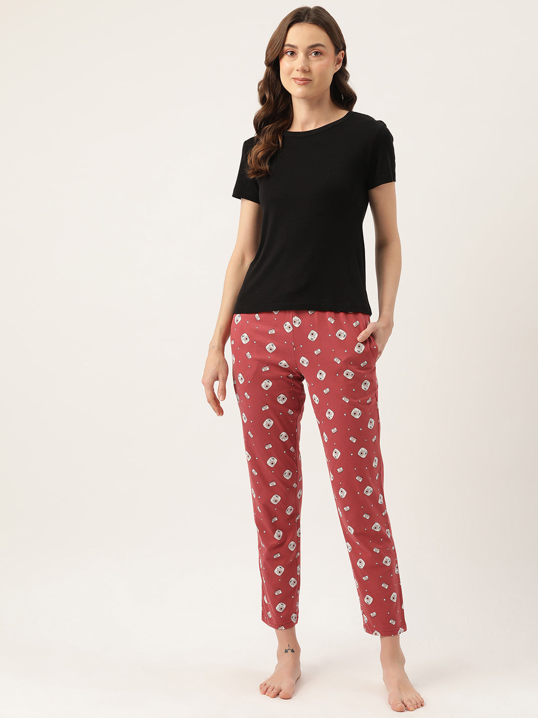 Women's Printed Cotton Rust Lounge Pants | LDLW-2333-1 |