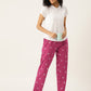 Women's Printed Cotton Pink Lounge Pants | LDLW-2322-1 |