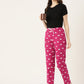 Women's Printed Cotton Magenta Lounge Pants | LDLW-2325-1 |