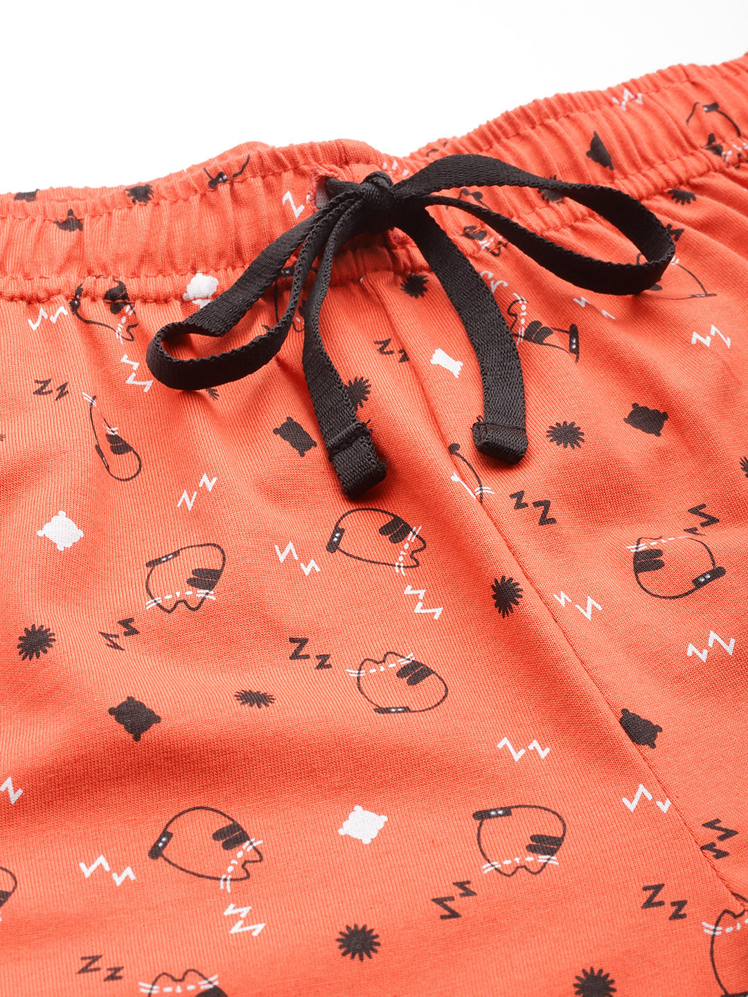 Women's Printed Cotton Orange Lounge Pants | LDLW-2335-1 |