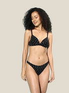 Leading Lady Women's Printed Cotton Lingerie Set (Black) | SET-TG-8004-2 | Leading Lady
