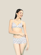 Leading Lady Women's Printed Cotton Lingerie Set (White) | SET-BS-8005-2 | Leading Lady