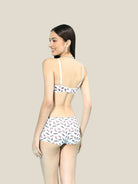 Leading Lady Women's Printed Cotton Lingerie Set (White) | SET-BS-8005-2 | Leading Lady