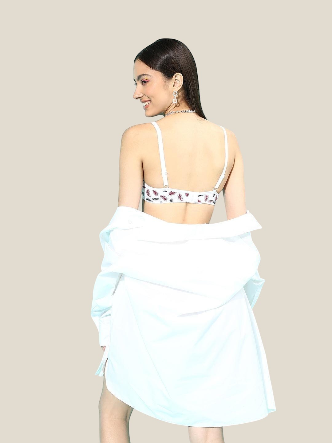 Leading Lady Women's Printed Cotton Lingerie Set (white) | SET-TG-8005-2 | Leading Lady