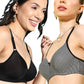 Leading Lady Women's Pack of 2 Solid & Printed T-Shirt Bra with Full Coverage and Non Wire [ BRA-4028-4046-2 ]