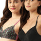 Leading Lady Women's Pack of 2 Solid & Printed T-Shirt Bra with Full Coverage and Non Wire [ BRA-4076-4057-2 ]