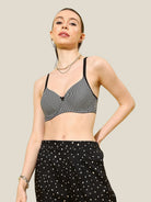 Women's Black Printed Lightly Padded Bra | BRA-4028-1 | Leading Lady