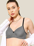 Women's Black Printed Lightly Padded Bra | BRA-4028-1 | Leading Lady