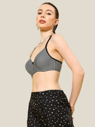 Women's Black Printed Lightly Padded Bra | BRA-4028-1 | Leading Lady