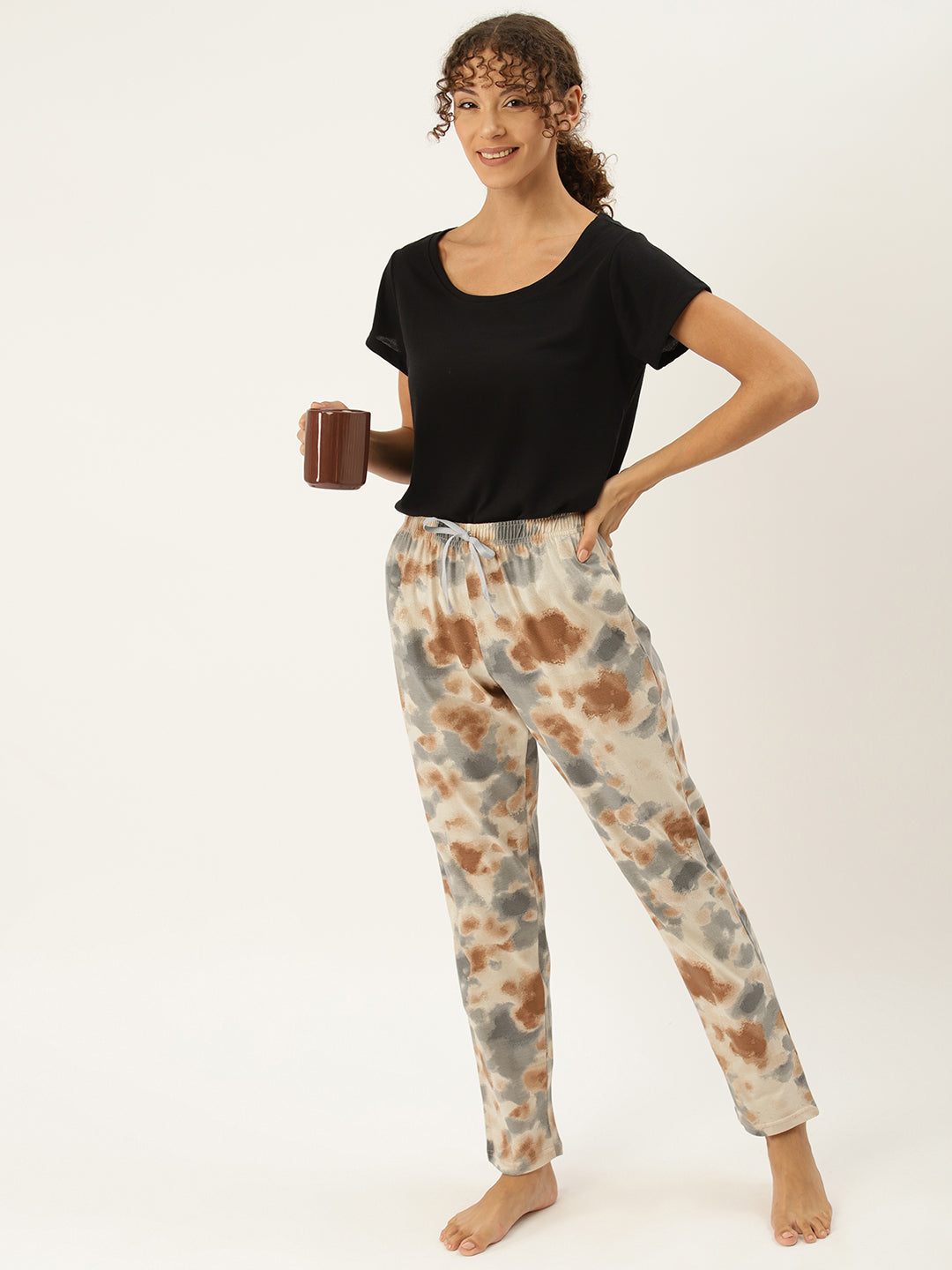 Women's Printed Cotton Peach Lounge Pants | LDLW-2318-1 | Leading Lady