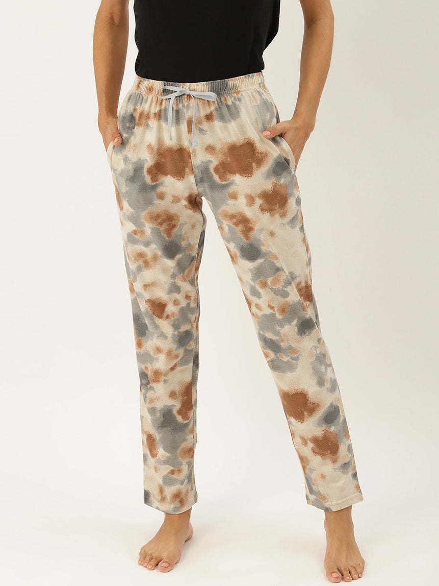 Women's Printed Cotton Peach Lounge Pants | LDLW-2318-1 | Leading Lady