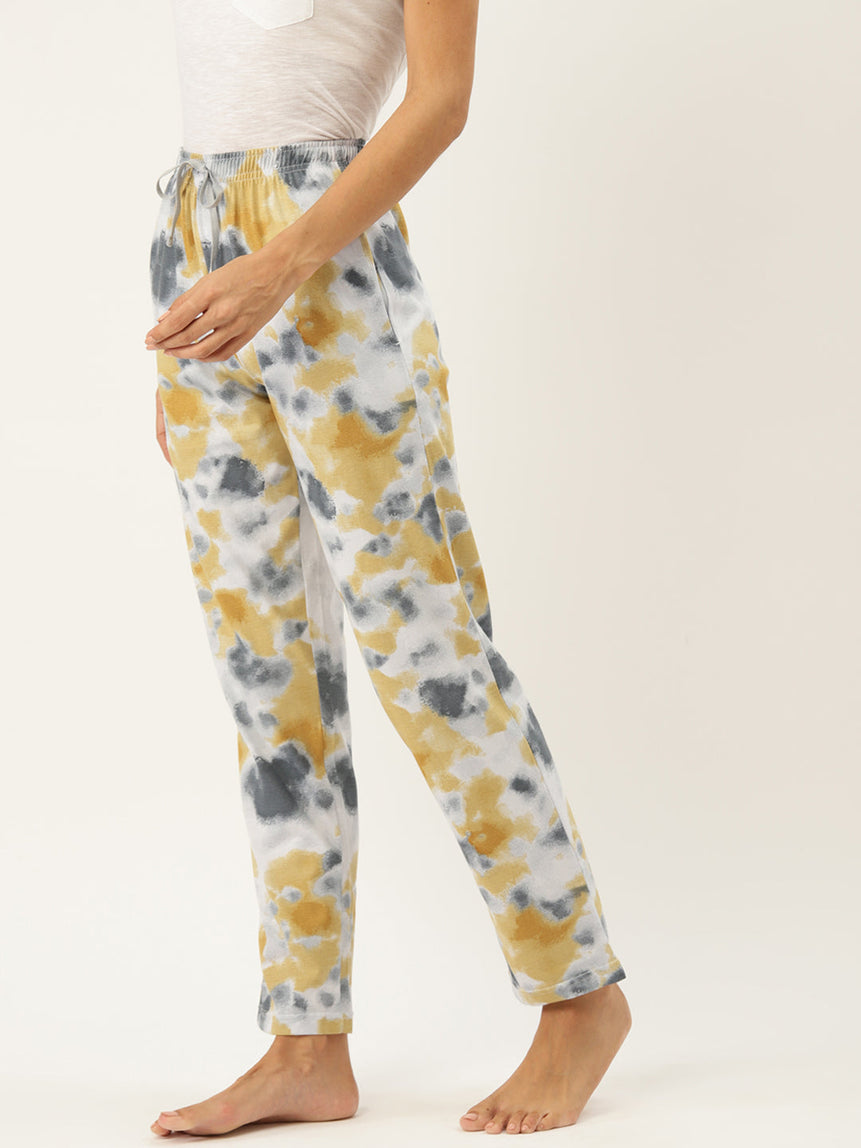 Women's Printed Cotton Yellow Lounge Pants | LDLW-2319-1 | Leading Lady
