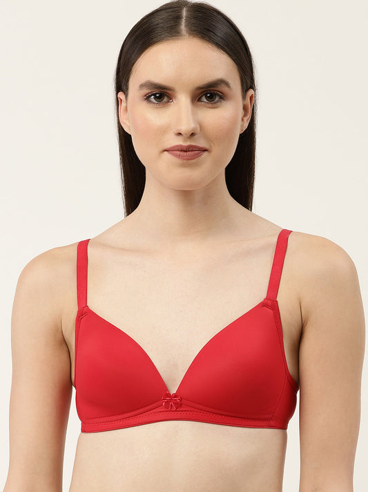 Women's Solid Lightly Padded Plunge Bra | BRA-8010-1 | Leading Lady