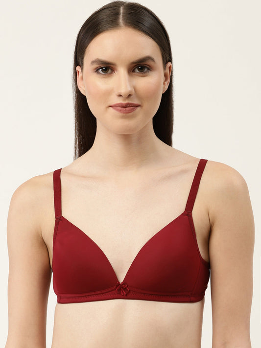 Women's Solid Lightly Padded Plunge Bra | BRA-8011-1 | Leading Lady