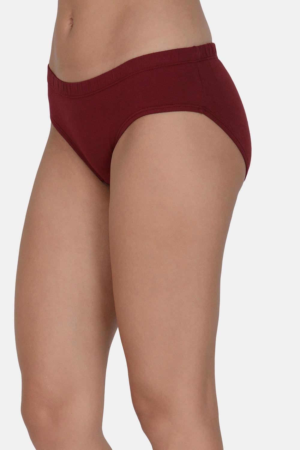 Women’s Solid Maroon Mid-Rise Hipster Brief | DP-100-MR-1 | Leading Lady