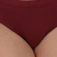 Women’s Solid Maroon Mid-Rise Hipster Brief | DP-100-MR-1 | Leading Lady